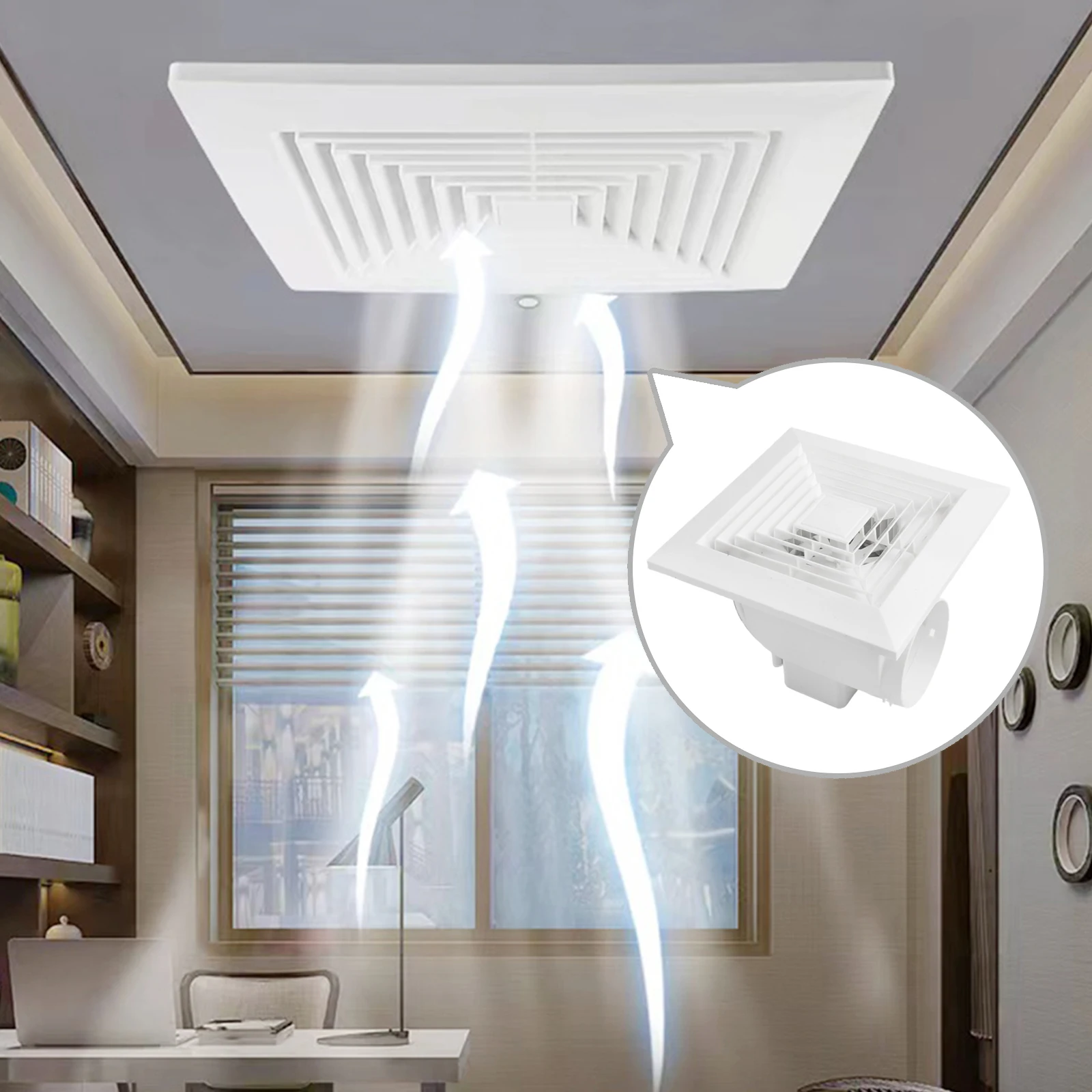 Home Ventilation White Ventilation Fan Compact Ceiling Ventilation Solution Energy Efficient Space-saving Design