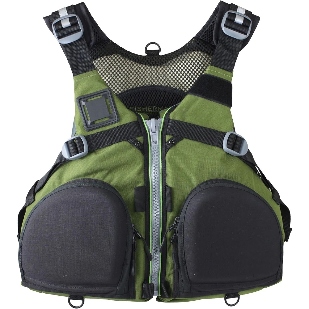 

XX-LargeFisherman Lifejacket (PFD) for Adult,Portable, Lightweight, Adjustable,USCG Approved,Olive Green