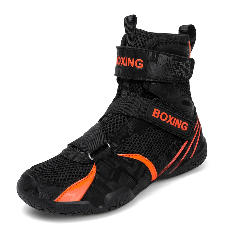 Professional Children's Boxing Shoes Size 29-36 Sanda Fighting Muay Thai Shoes Wrestling Fighting Shoes Competition Train Shoes