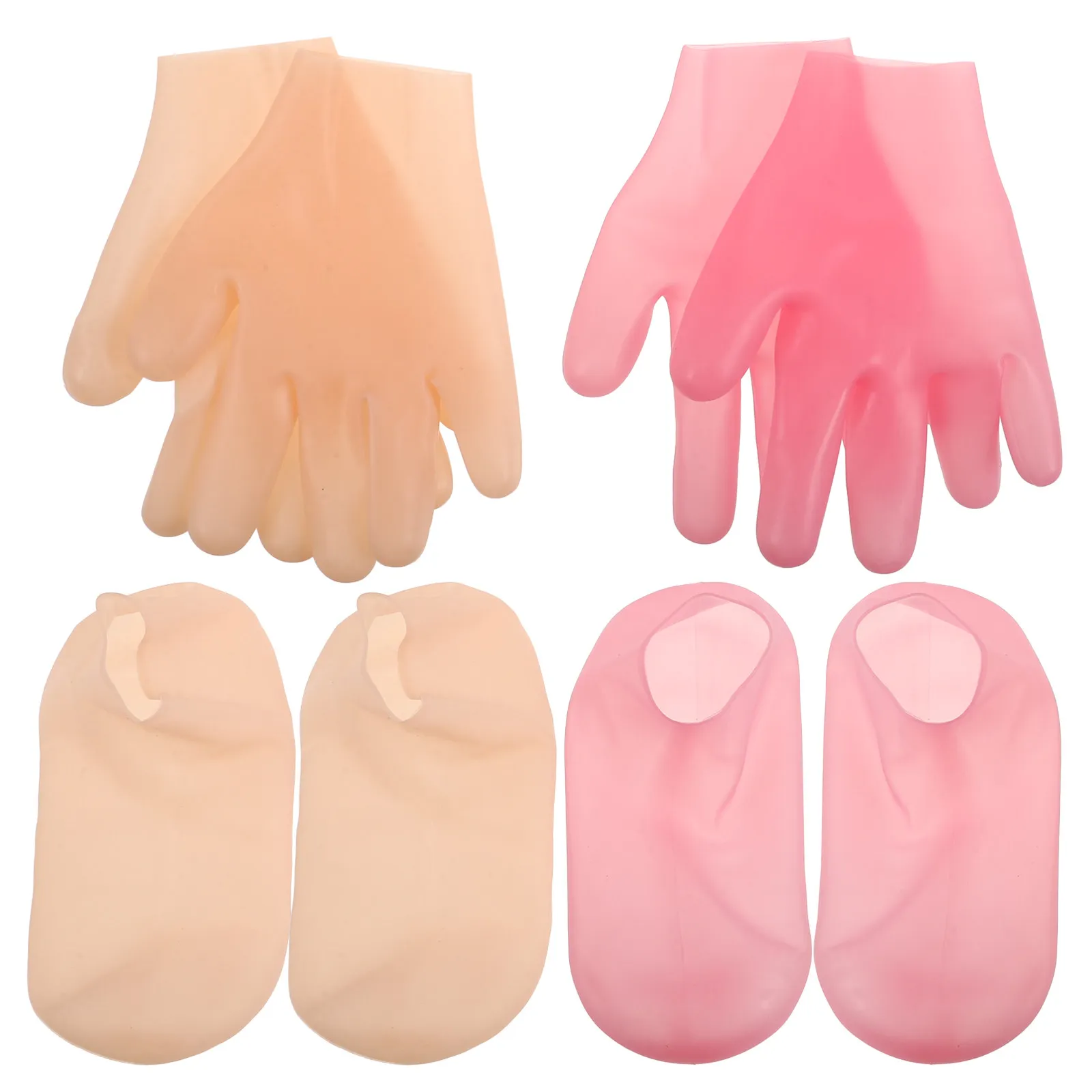 1Set Silicone Foot Mask Socks for Dry Cracked Feet Moisturizing Foot Masks Soft Smooth Feet Moisture Gloves Hand Care Gloves