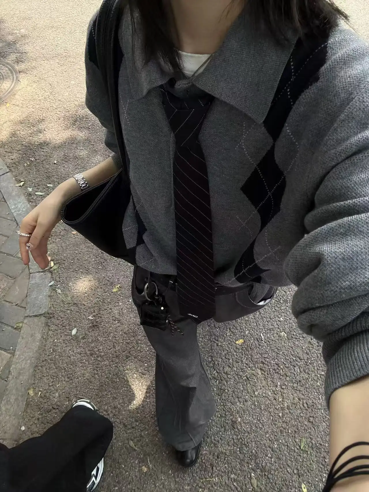 

Вязаная рубашка с длинным рукавом для мужчин и женщин, с вышивкой в виде ромбов, теплая, из полиэфирного волокна, молодежная, для ношения под одеждой