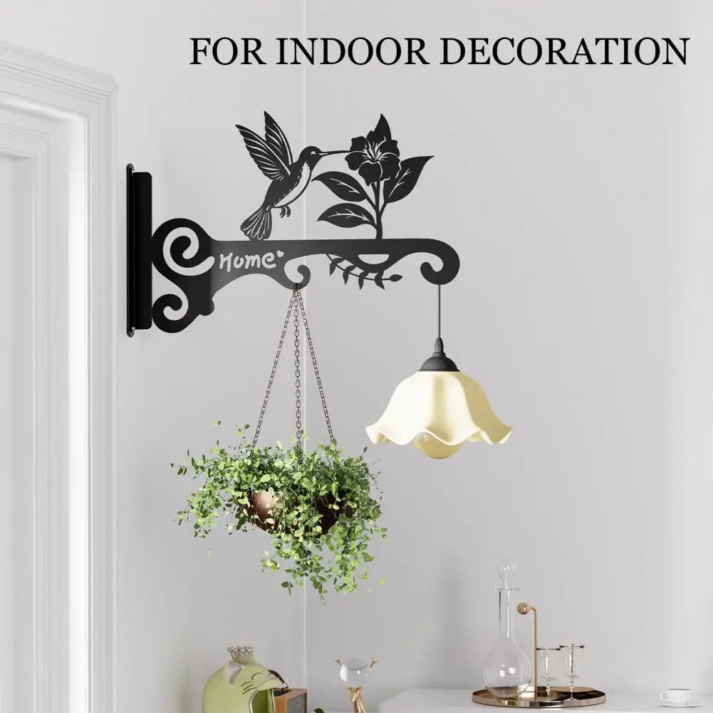 Decorative Plant Hangers Plant Hook Set 2 Pcs Metal Plant Hangers with Bird Silhouette Decorative Wall Hooks for Hanging Flower