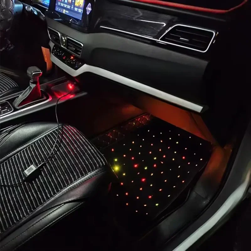 

12V Universal 4 Pieces Fiber Optic Car Floor Mats Carpet Car Mat Starlight Car Mats