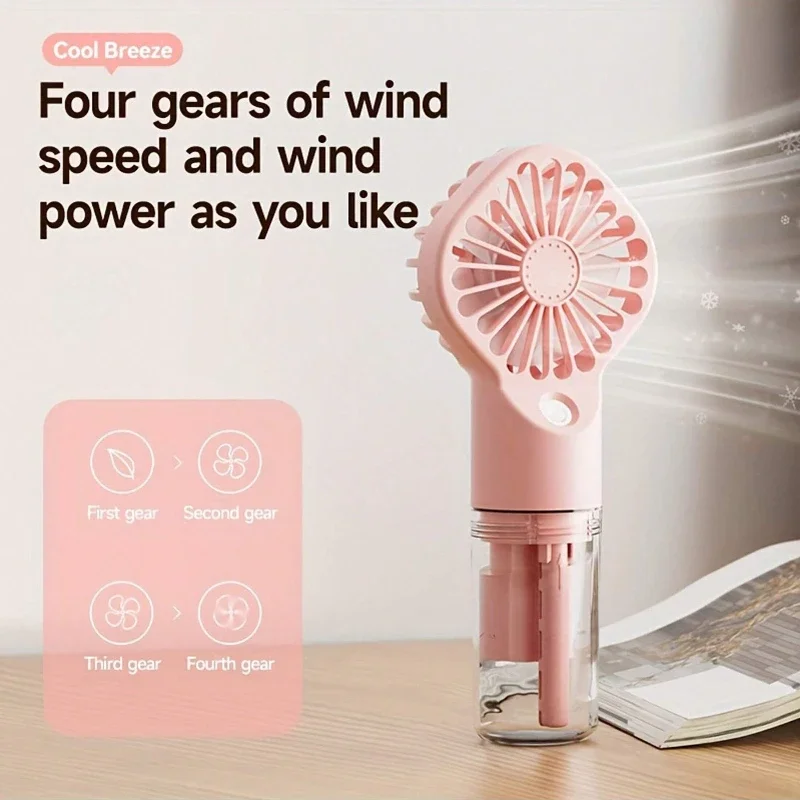 새로운 가습기 팬 미니 휴대용 안개 팬 휴대용 USB 충전식 휴대용 팬 가습기 미니 물 스프레이 핸드 팬
