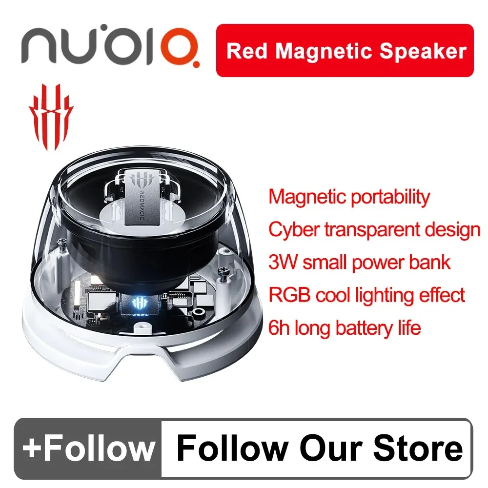 

Redmagic Magnetic Portable Bluetooth Speaker 400mAh Battery Mini Sound Box Bluetooth 5.3 RGB Light Phone Holder Desktop Speaker