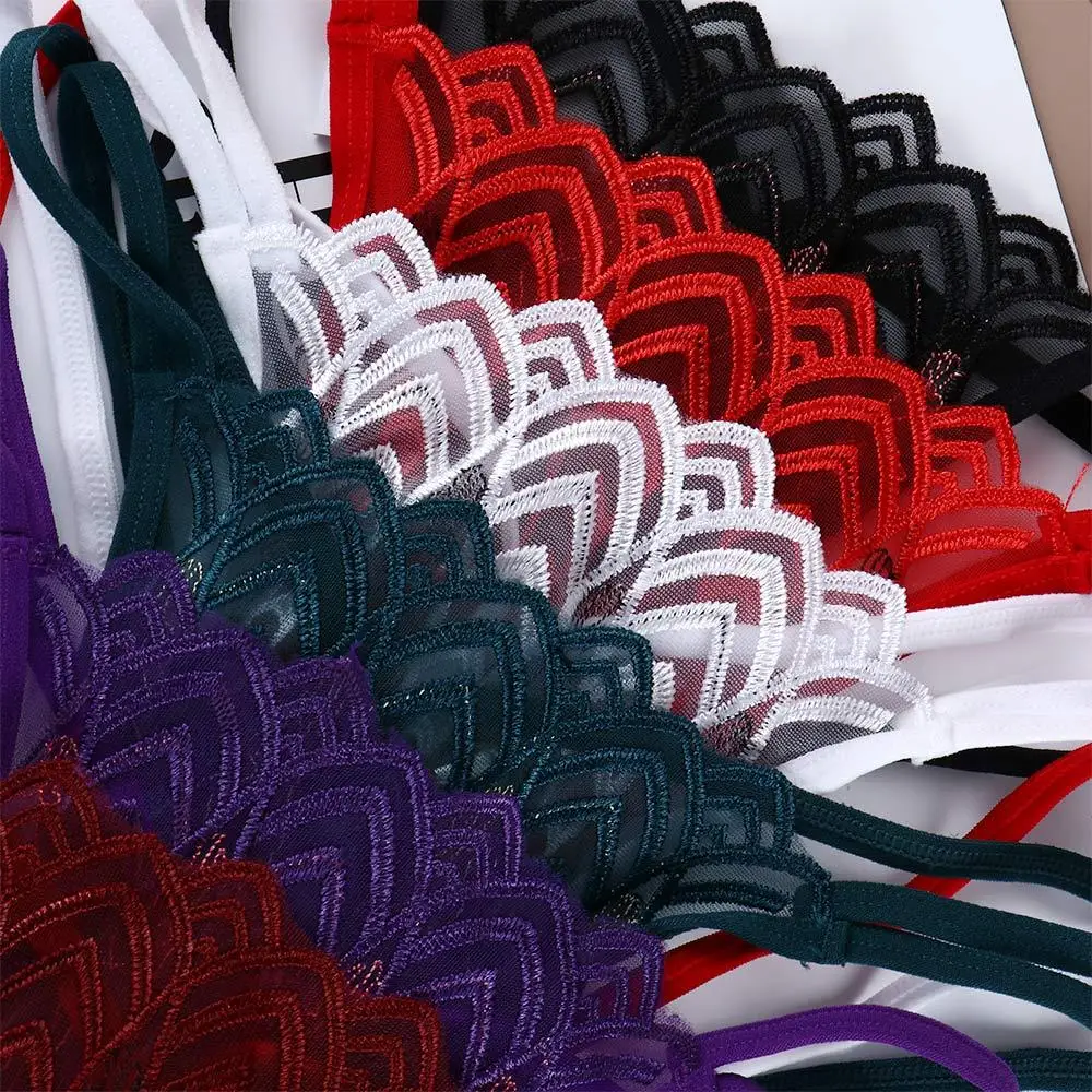 Ropa interior de moda con cinturón cruzado bordado para mujer, bragas con flores, Tanga de encaje, calzoncillos tipo Tanga para mujer