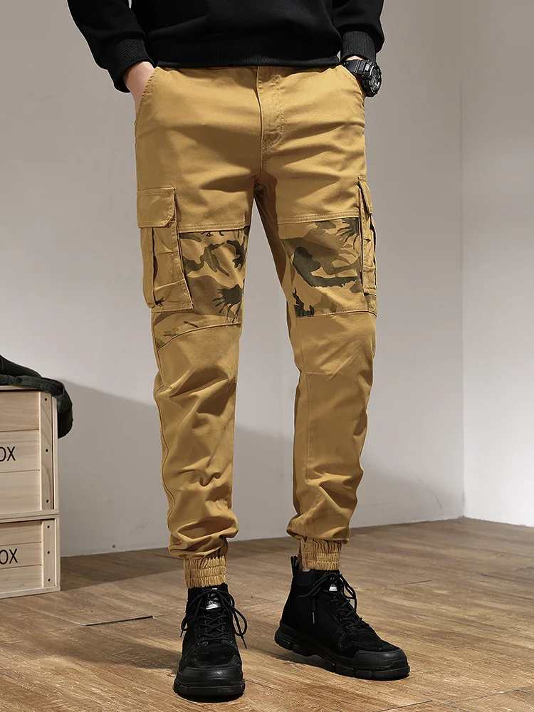 

New Spring Summer 2023 Multi-Pockets Military Cargo Pants Men Work Joggers Streetwear Solid Cotton Casual Tactical Trousers