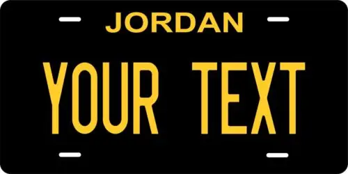 Black Yellow Cursive Custom License plates Auto Bike Motorcycle Aluminum