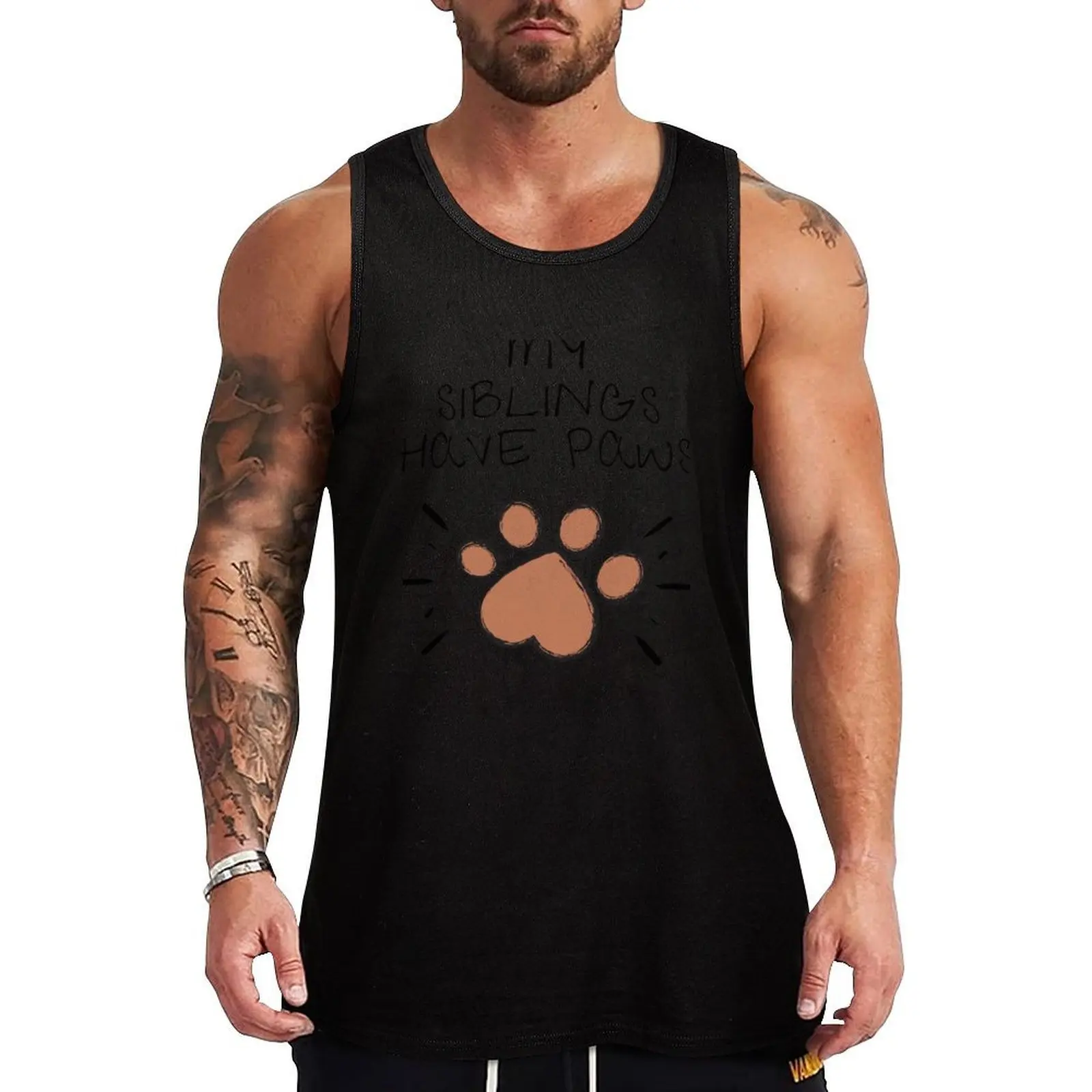 

MY SIBLINGS HAVE PAWS Tank Top Breathable Athletic Tank Top Workout Quick Dry Shirt