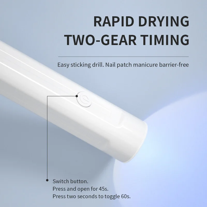 Portable Mini Nail Lamp Dryer Pen UV LED Gel Polish Curing All Gels Tool Cabin Single Finger Flashlight Lamp Nail Art Equipment