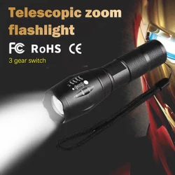 Tactical Military LED Flashlight 980000LM Zoomable 5-Mode Without Battery