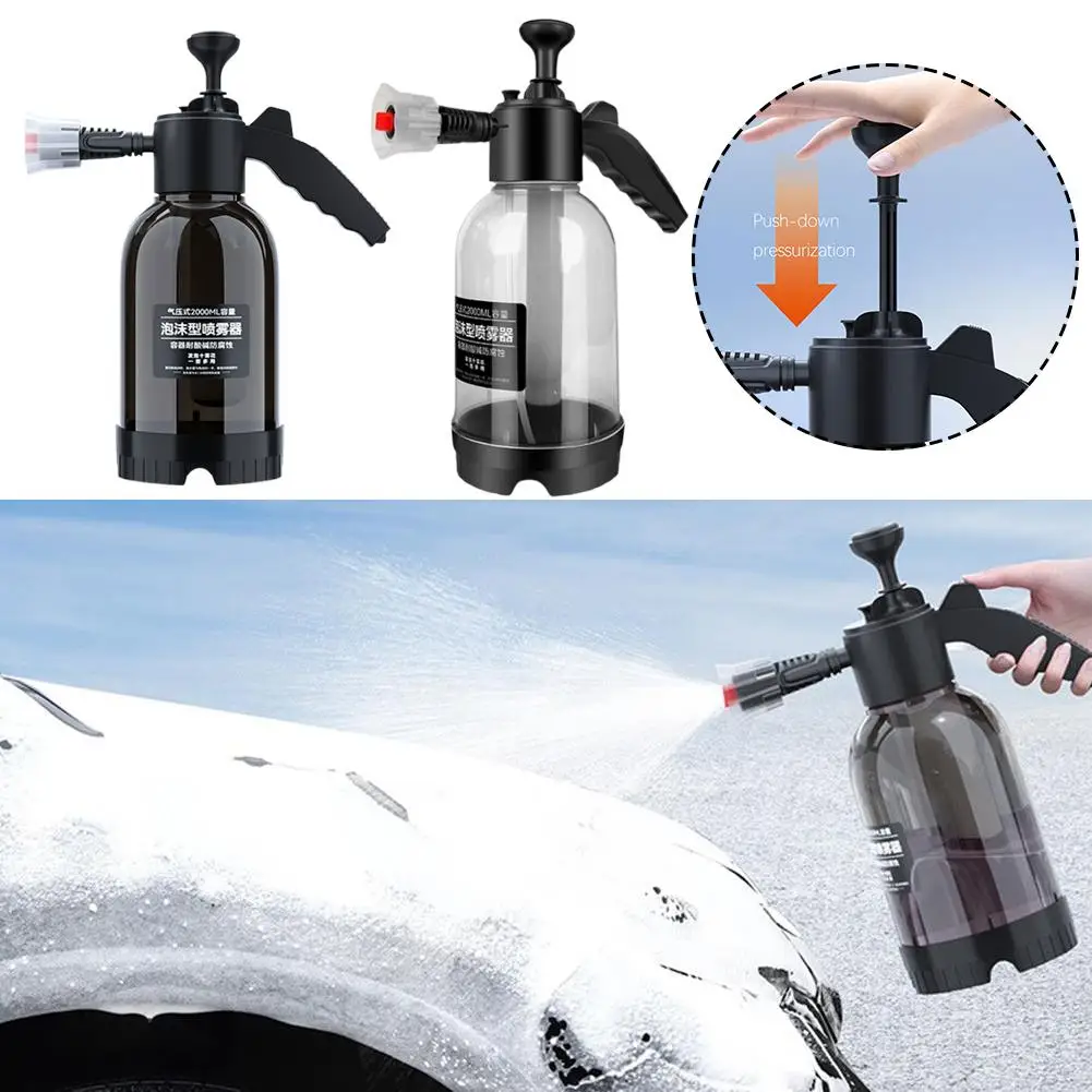Foam Spray 2L High Pressure Hand Pump Water Can Car Cleaning Foam Lance Spray Bottle for Car Cleaning and Garden Use