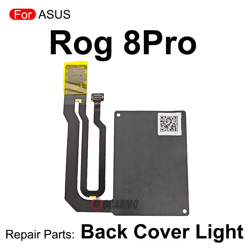 For ASUS ROG Phone 5 6 7 8 8Pro ROG6 Rog7 I005DA ROG5 ZS673KS Rear Back Cove Light Lamp Repair Replacement Part