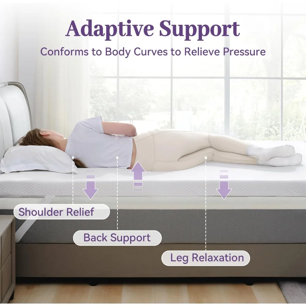 

3-дюймовый гелевый наматрасник из пены с эффектом памяти, полноразмерный, вентилируемый коврик высокой плотности для боли в спине