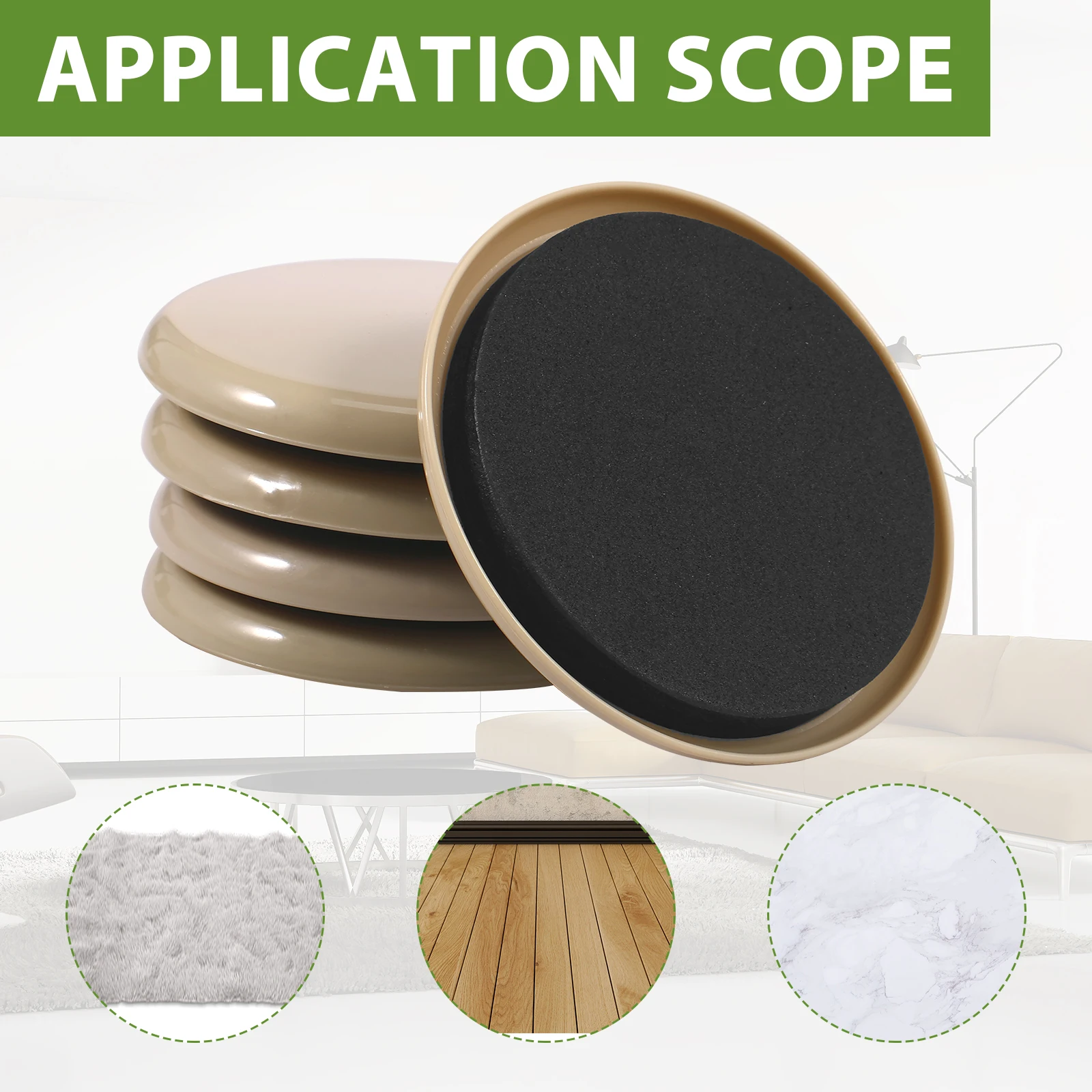 16Pcs Furniture Sliders for Carpet 3.5inch Round Furniture Sliders Reusable Heavy Furniture Movers Move Your Furniture Easy