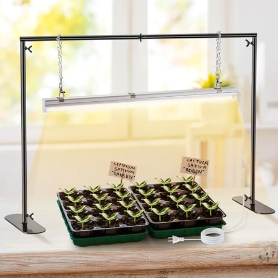 

1 Pack Seedling Grow Light with Stand for Indoor Plants 18W Full Spectrum LED Grow Lamp with Metal Stand Height Adjustable Seed