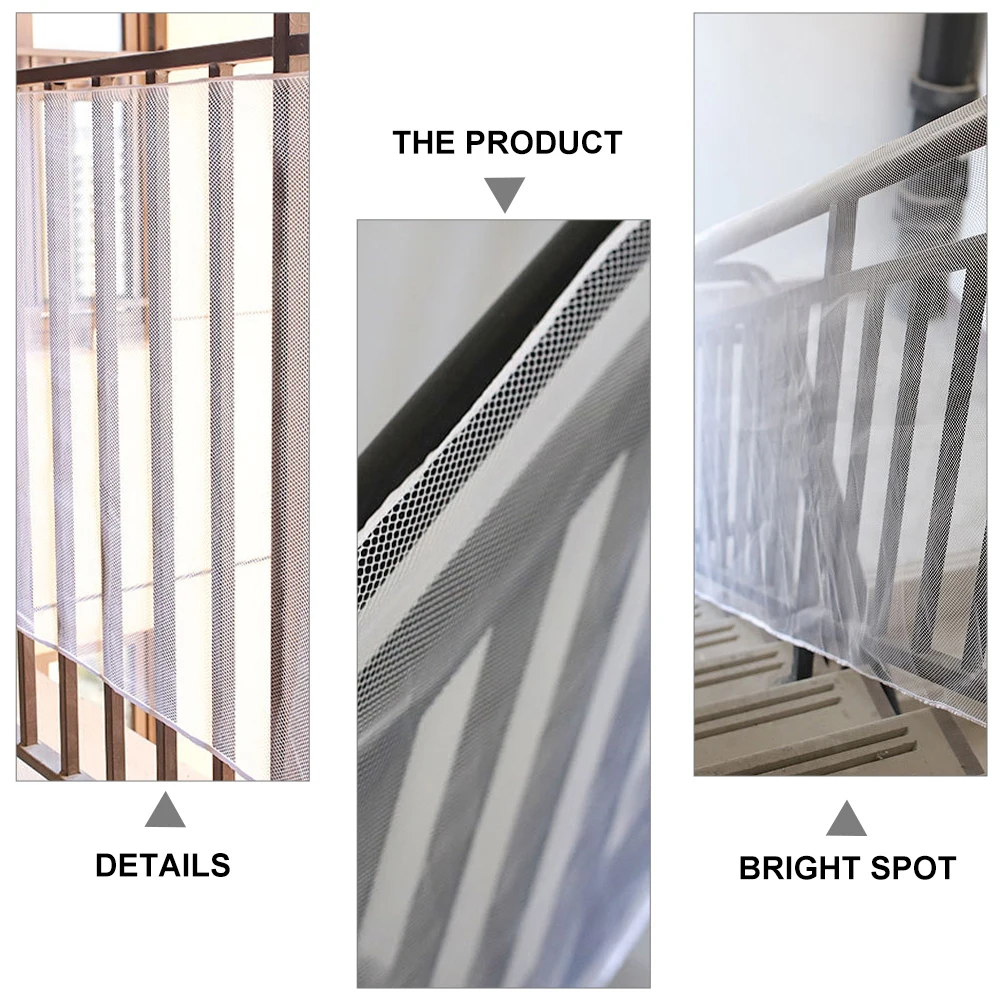 

Durable Polyester Safety Mesh White Balcony Stair Railing Guard Kids Baby Proofing Net Pet Banister Screen Protective Netting