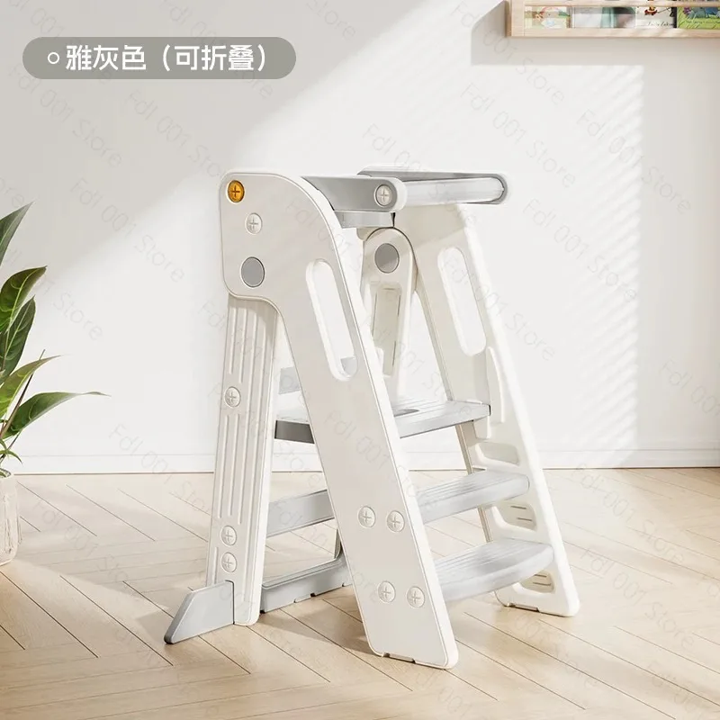 Foldable Baby Washstand Step Stool Adjustable Children's Learning Tower Ascending Footstool Practical Hand Washing Stairs