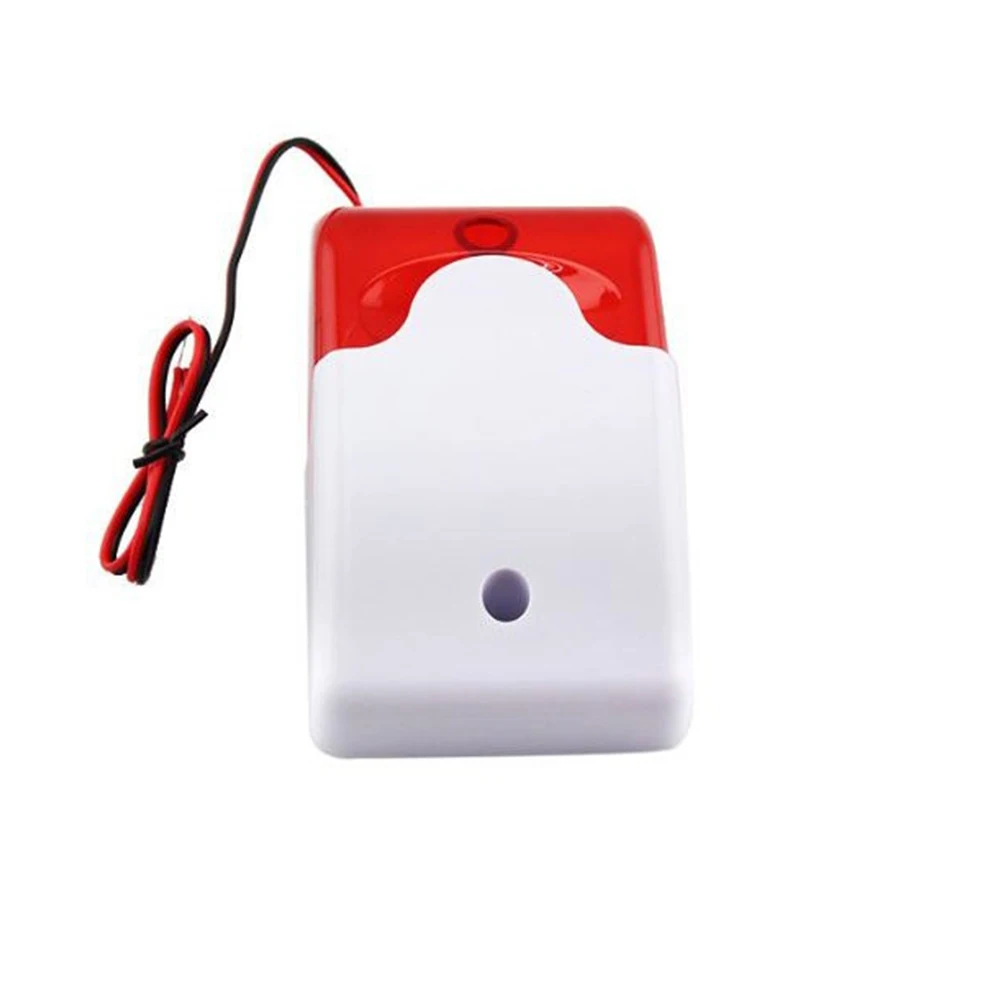 Mini Wired Strobe Siren Durable 5V 12V 24V 220V Sound Alarm Strobe Flashing Red Light Sound Siren Home Security Alarm System