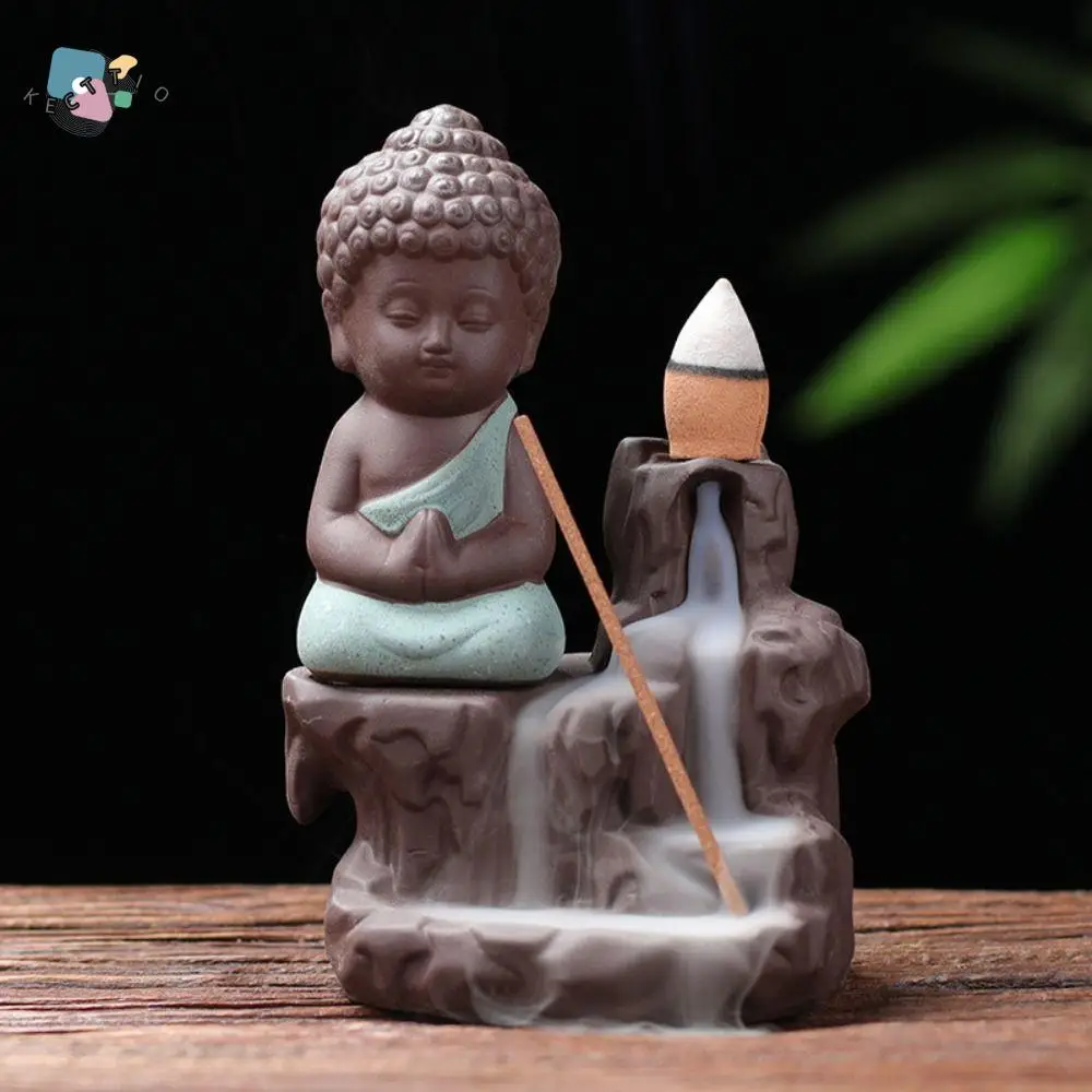 Without Incense Buddha Backflow Incense Holder Zen-like Handmade Tathagata Aroma Diffuser Ceramic Backflow Buddha Incense Tray