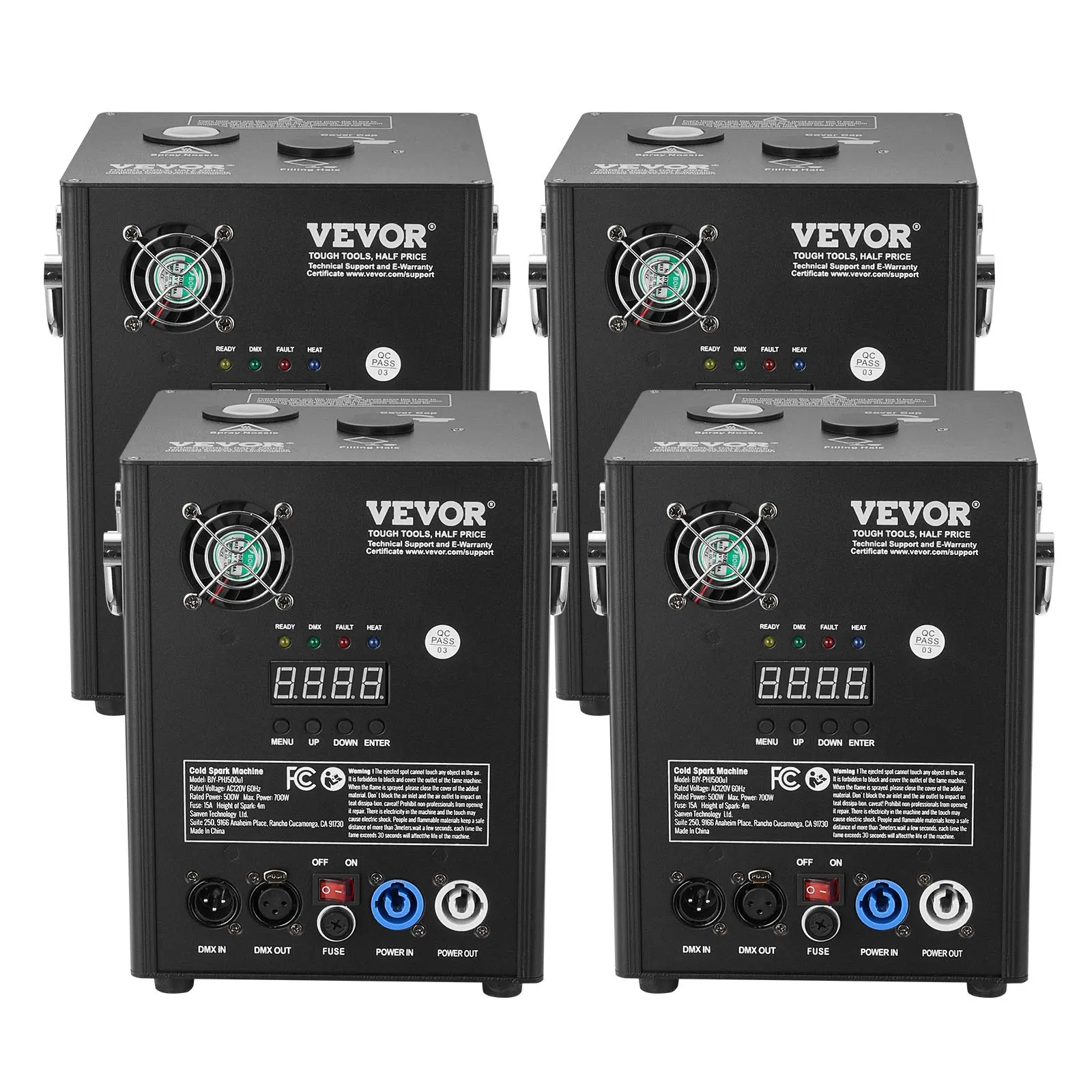 

Машина для холодных искр, 4 контроллера для фейерверков мощностью 500 Вт, регулируемая высота 6,6-13 футов, с усовершенствованной системой DMX, LED-экран