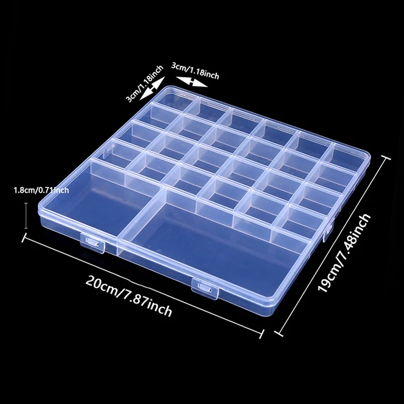 26 grid penyimpanan plastik kompartemen kotak perhiasan wadah yang dapat disesuaikan untuk manik-manik kotak anting untuk perhiasan persegi panjang kotak Kasus