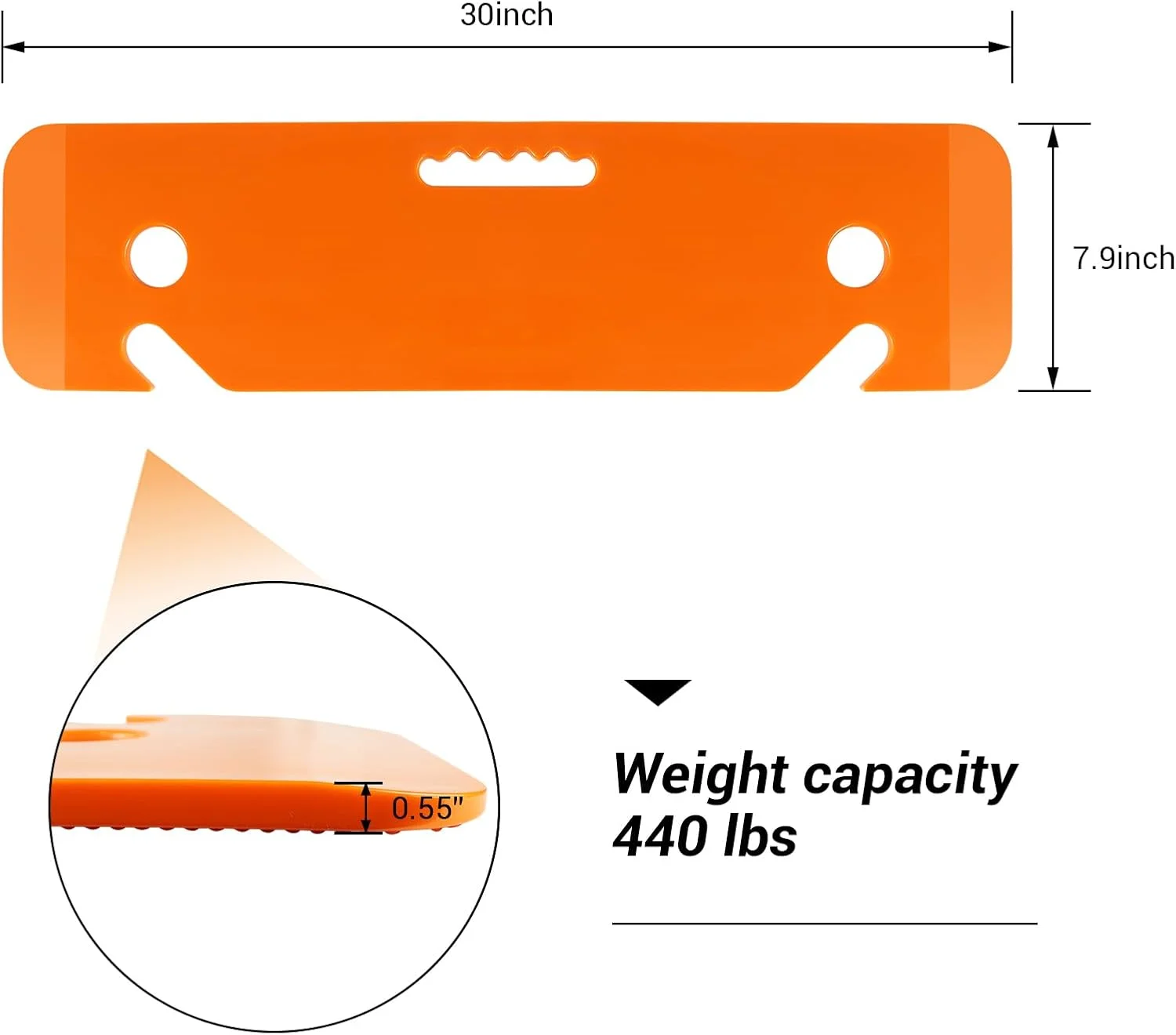 Slide Transfer Board with Two Hand Cutouts, Seniors Transfer from Wheelchair to Bed, Toilet, Tub, Car, Slide Assist Device for T