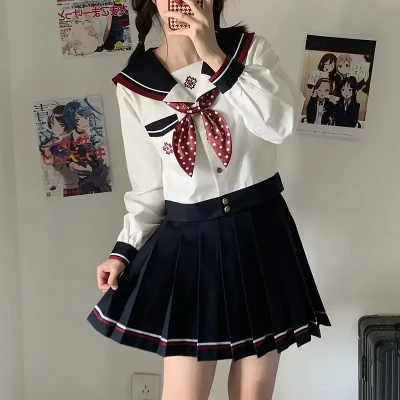 Genuine Japanese and Korean JK Uniforms for Students To Wear Sweet College Style Sailor Suits Role Play Women School Uniform