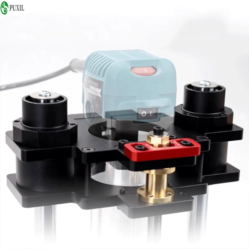 65/69mm woodworking engraving and milling machine lifting system and 65mm diameter motor worktable trimming machine carving mach