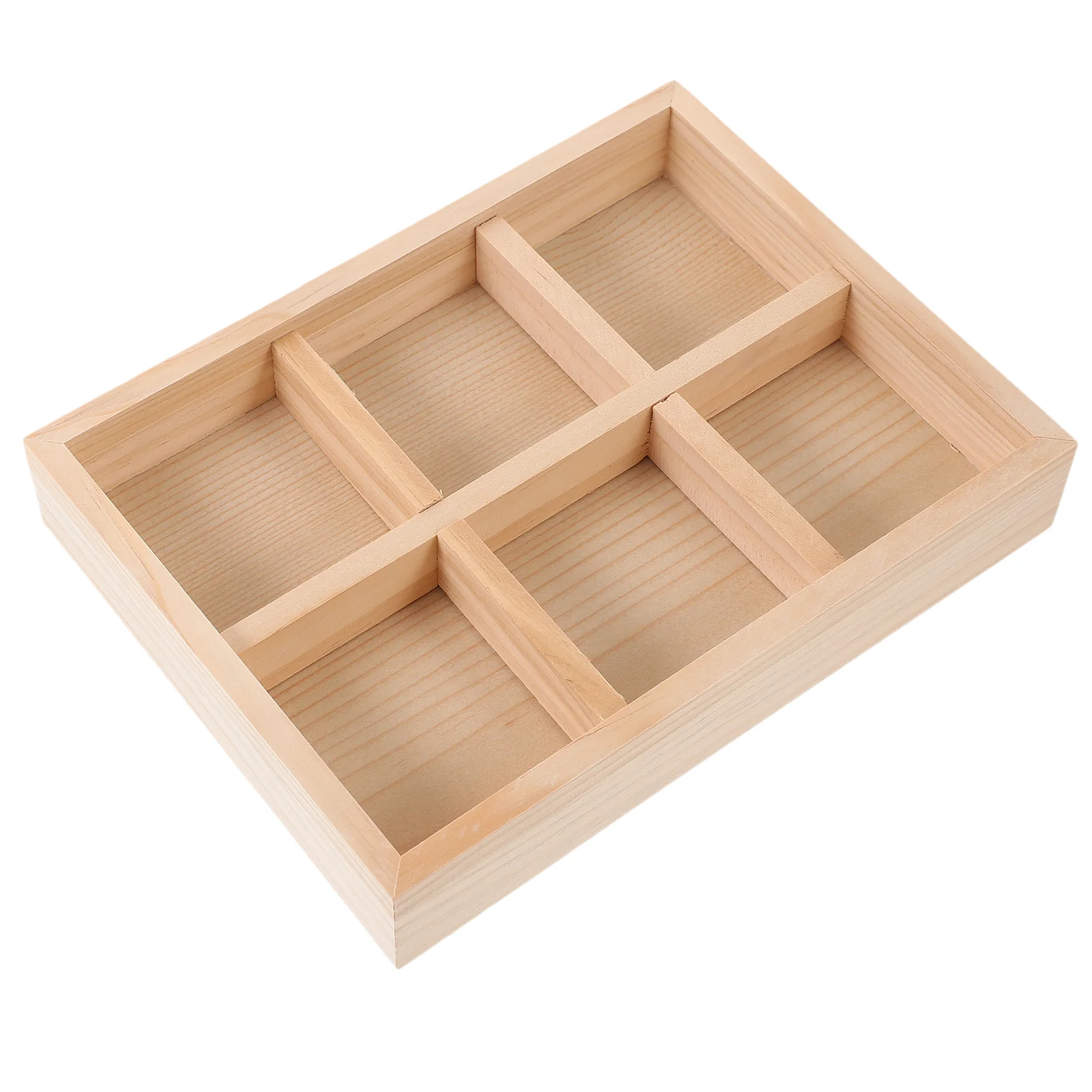 

Pine Wood Jewelry Storage Tray 4 Grids Household Holder Display Stand for Rings Trinkets Home Decoration Multi Grid Wooden