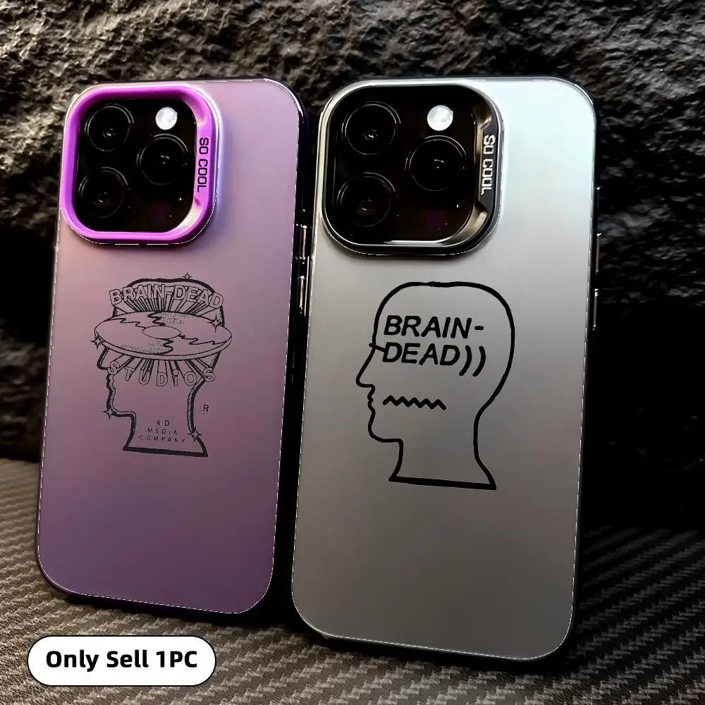 

Los Angeles B-Brain Dead Phone Case For iPhone 17 16 15 14 13 12 11 Pro Max Air Colorful Matte Laser Aurora Shockproof
