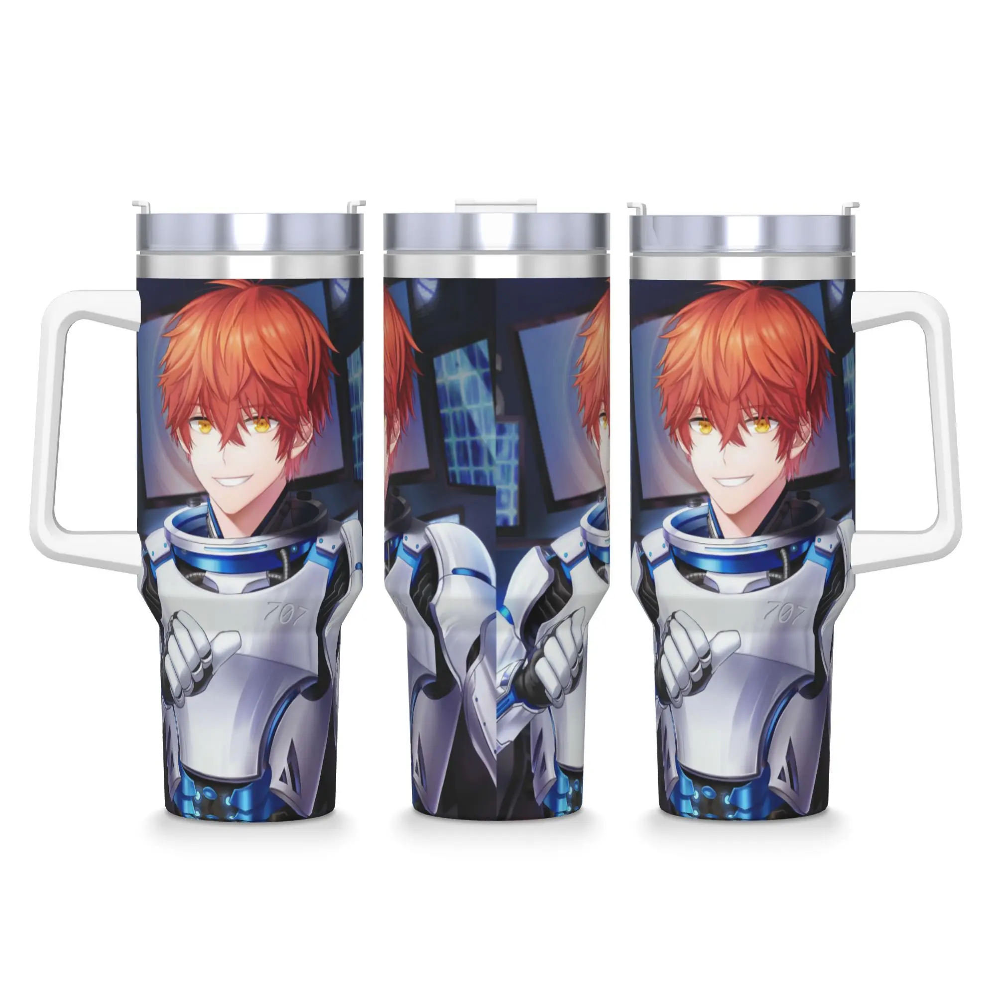 Stainless Steel Tumbler Game Mystic Messenger Seven 707 Thermal Mug  Heat Preservation Cold and Hot Mugs Design Water Bottle