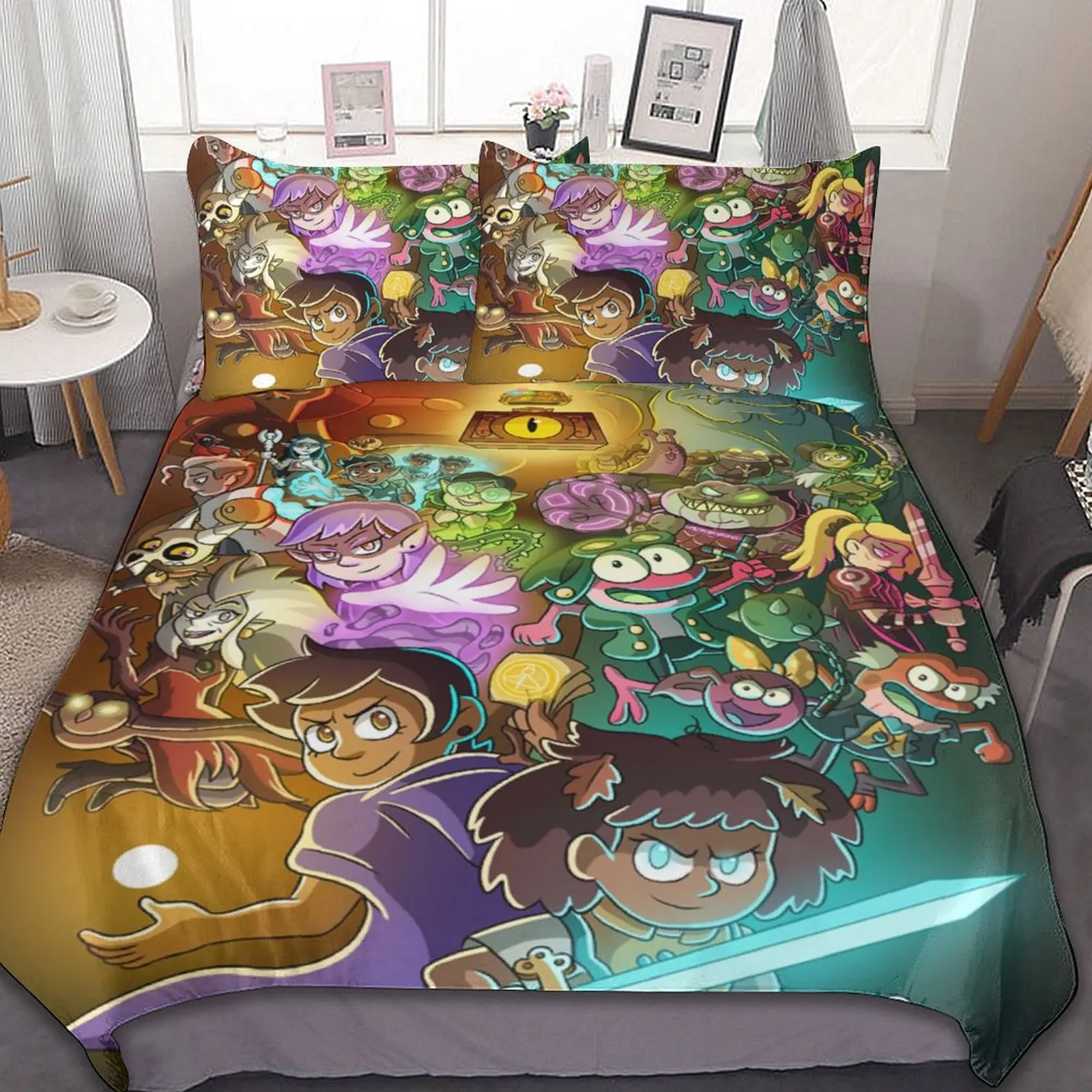 

The Owl House X Amphibia Bedding Set Quilt Disney Duvet Cover Comforter Pillow Case Bedclothes Children Kid Boy Bed Bedroom Sets