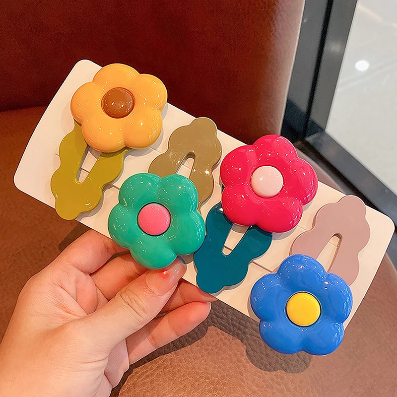 Girls bangs clip Korean version of the baby hair accessories headdress girls hair card does not hurt the hair flower hair clip