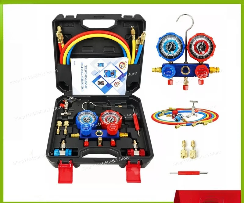 Automotive air conditioner filling tool, refrigerant R22 R134a R404 R410 pressure gauge R134a refrigerant gauge