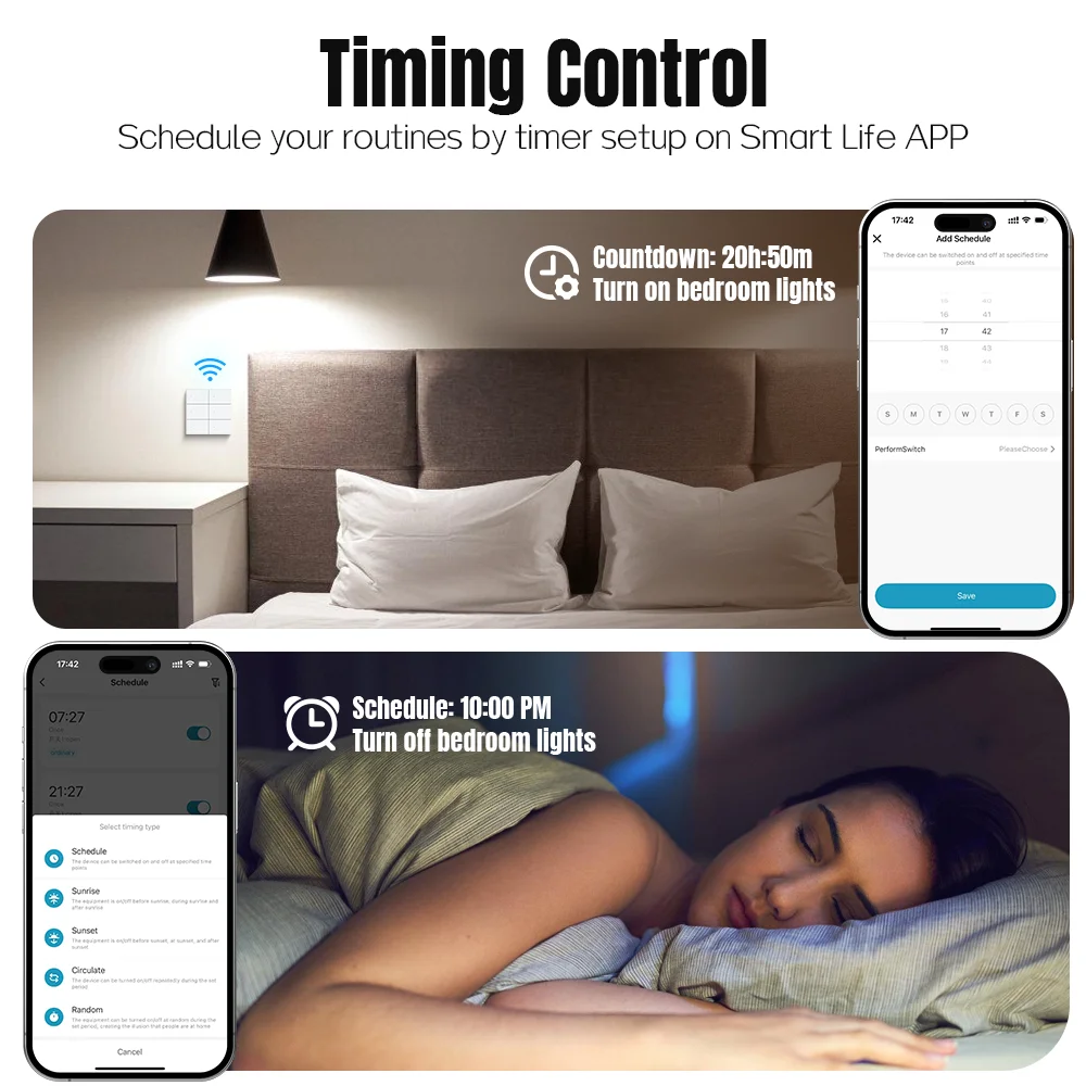 VBU Zigbee Wall Light Switch 1/2/3/4/6 Gang Smart Switch with Neutral Voice Control Work with Alexa Google Home Tuya Control image 5