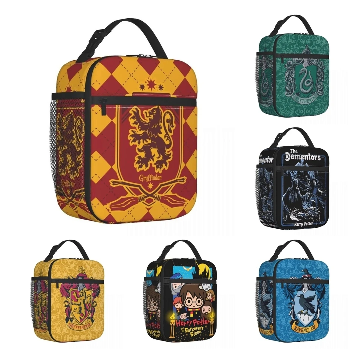 Potters Gothic Ravenclaw Insulated Lunch Bag High Capacity Lunch Container Thermal Bag Tote Lunch Box Work Picnic Food Bag