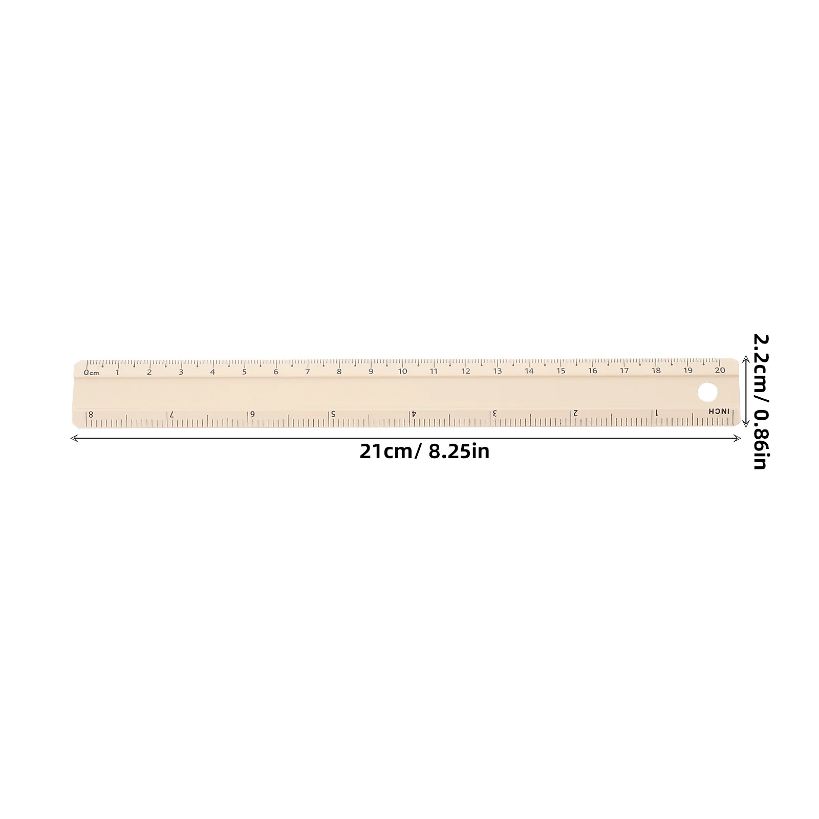 20Cm Aluminum Alloy Straight Ruler Sturdy Clear Scale Measuring Tool For Students Office Math Drawing Multi-Functional Metal
