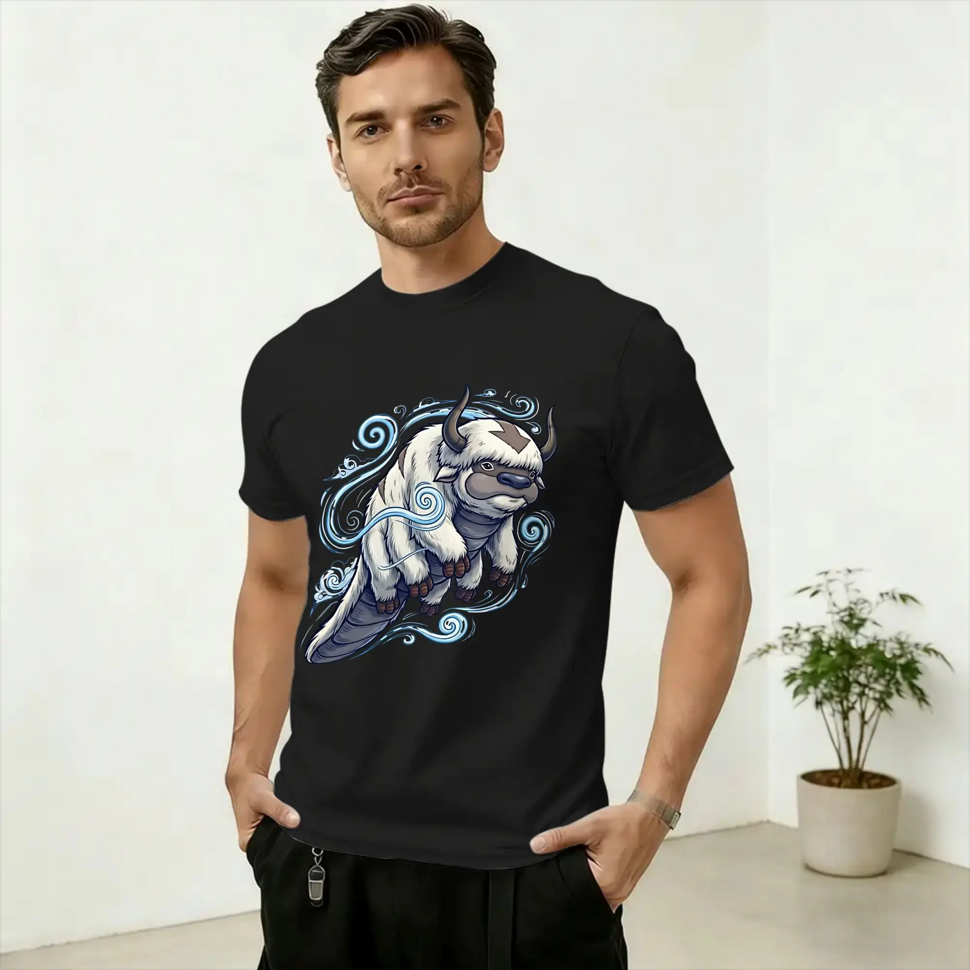Avatars Airbender Appa Momo Cotton T Shirt For Men Summer  Streetwear T Shirts O Neck Popular Tees Big Size Wholesale Tops