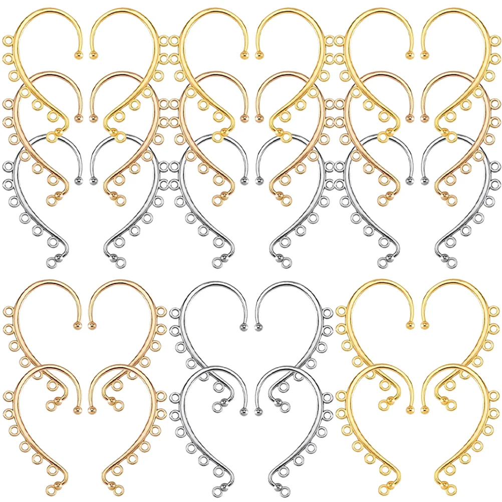 30 Pcs Six-hole Earhook Earring Making Supplies DIY Hooks Piercing Jewelry Accessories Findings Backs 6-Holes Wraps