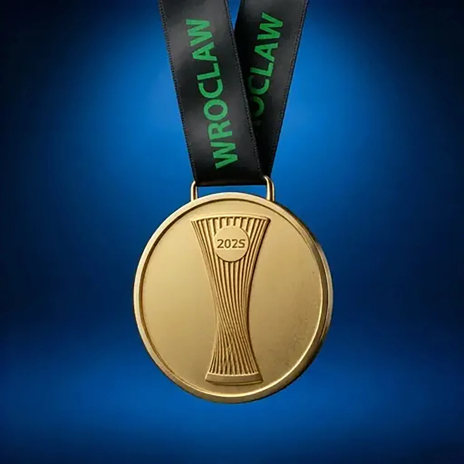 Wroclaw 2025 European Conference League Style Champions Medal with Ribbon Football Souvenirs Fan Collectible