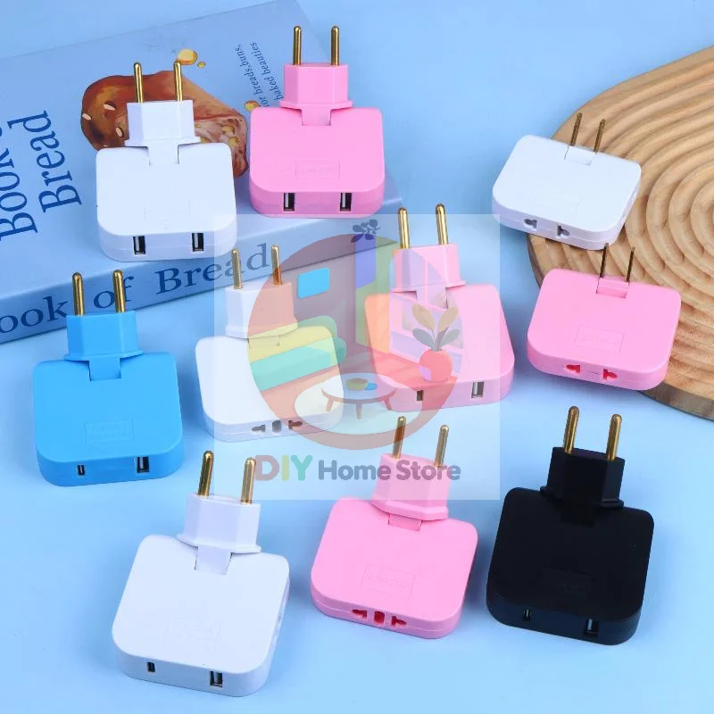 Rotatable EU Plug Power Adapter 180° Adjustable Universal Travel Socket Converter for Overseas Trip