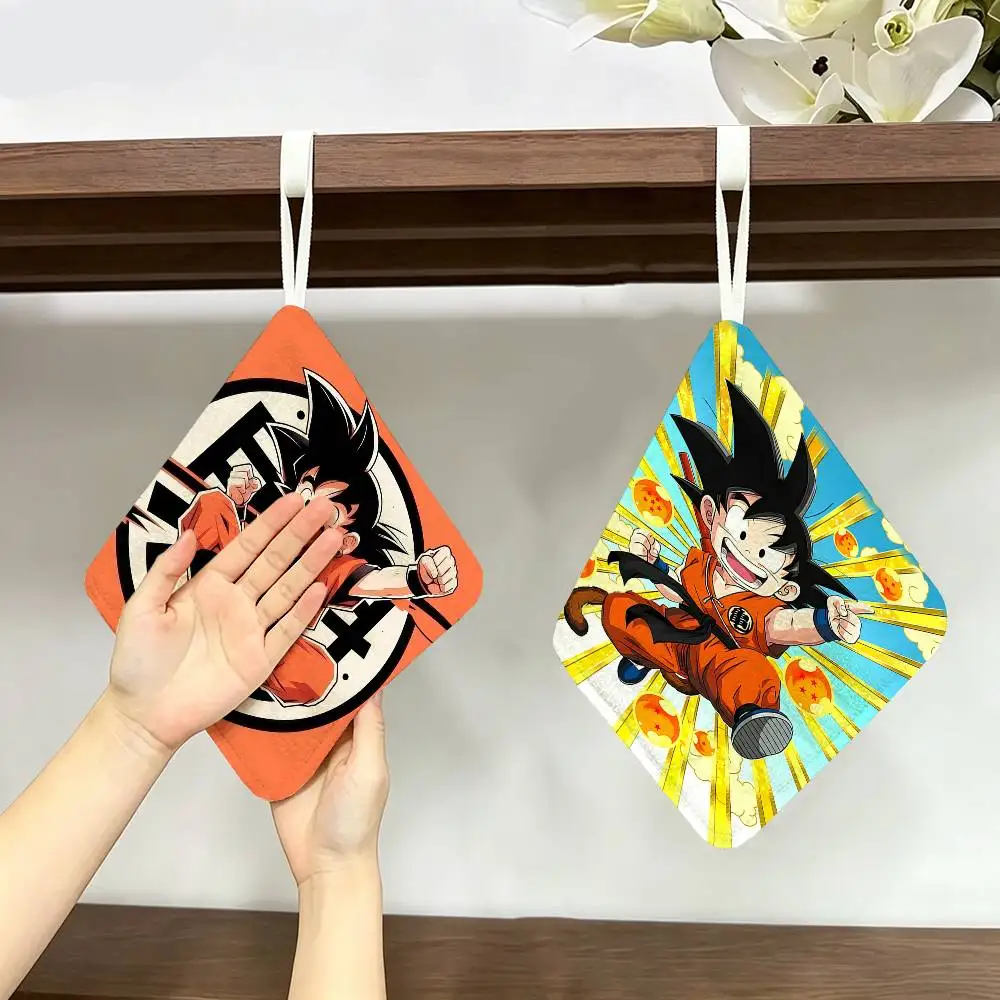 A-Anime-Son-Goku-D-Dragon-BallS Multi-scene Polyester Cotton Towel, Hanging Hand Wiping Cloth for Kitchen Bathroom Hotel