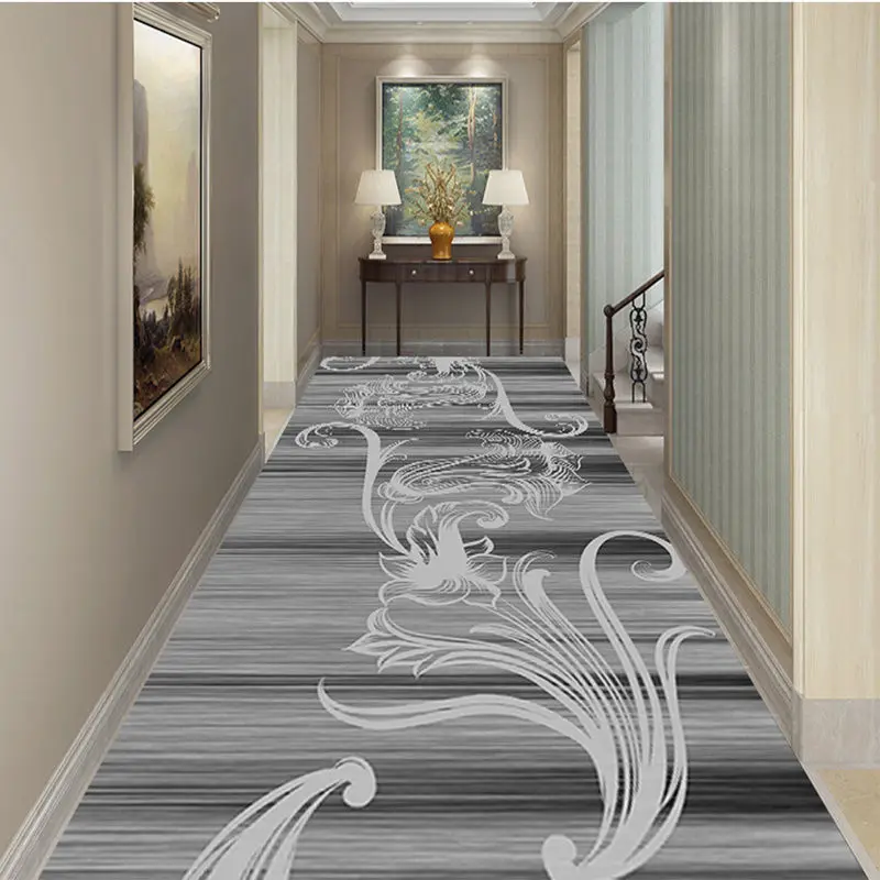 

Retro Long Corridor Carpet Runner Hallway Long Rug Customizable Hotel Decoration Stair Carpet Aisle Non-slip Floor Mat Luxury