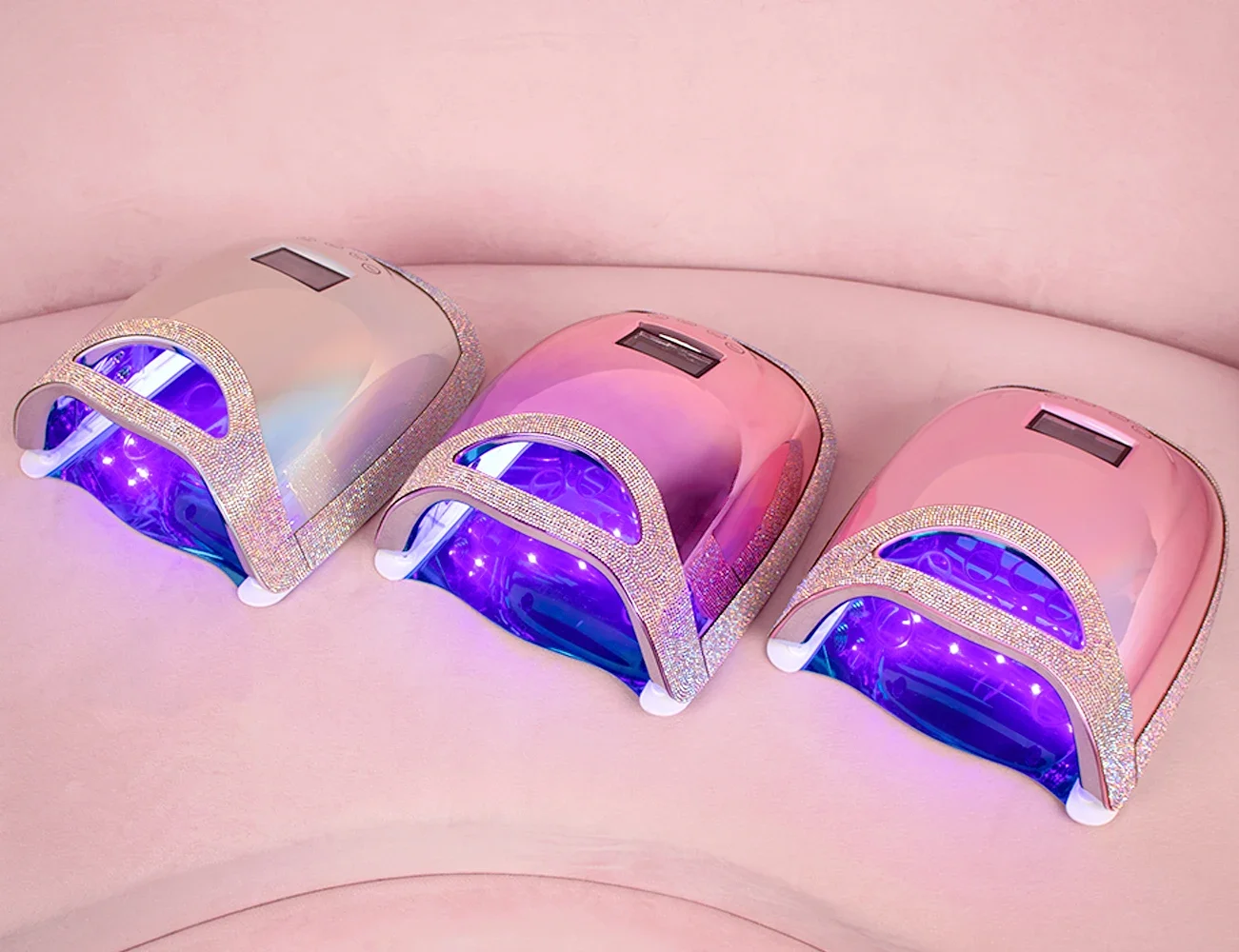 48W Cordless Manicure Nail Dryer GRS Mermaid Shiny Rhinestone Nail Light Fast Drying Portable UV LED Nail Lamp