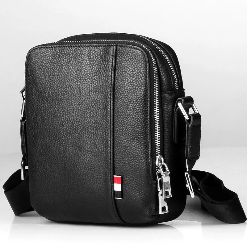 Men's single-shoulder bag with fashionable phone storage, double zipper and large capacity, men's crossbody bag