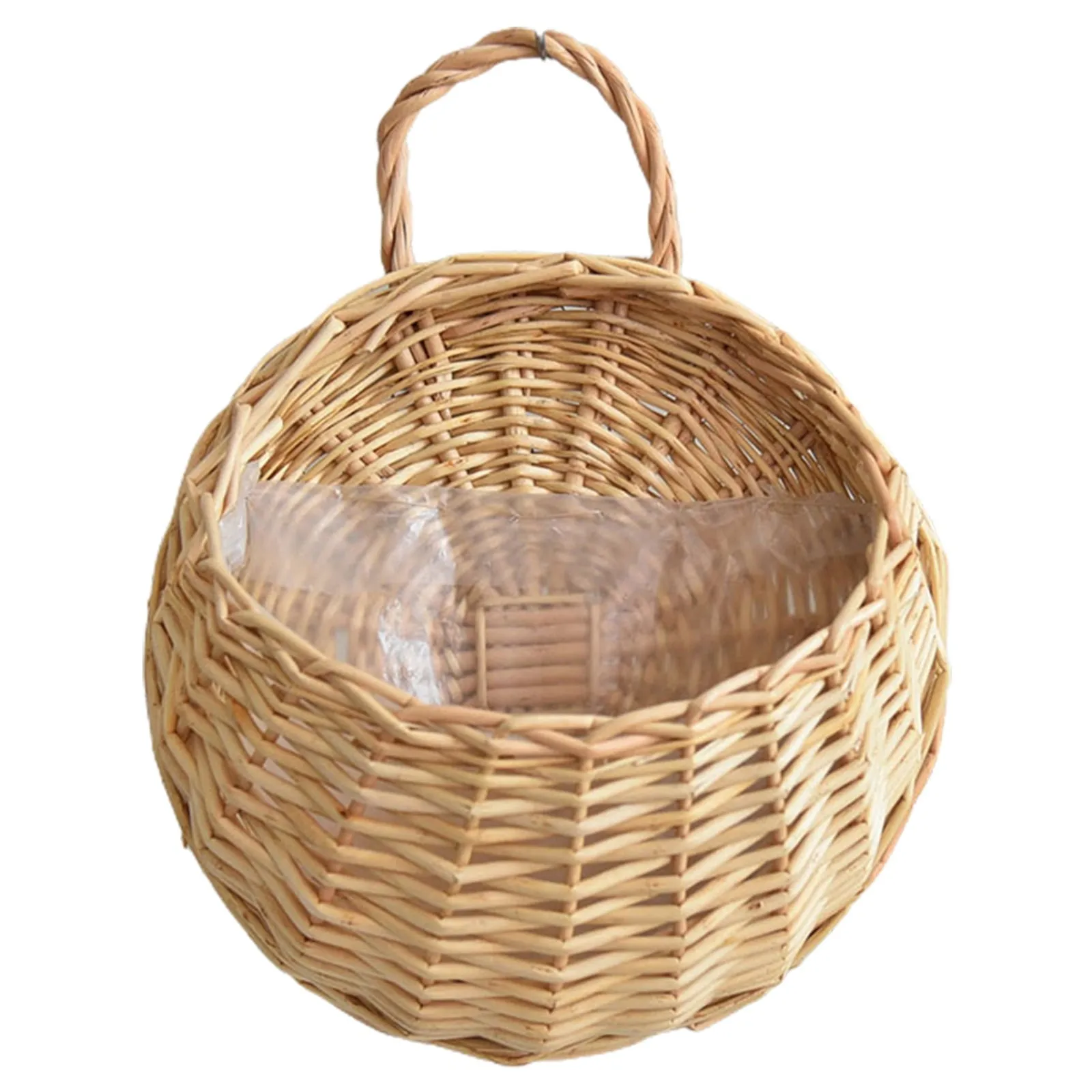 Wall Mount Rattan Basket Handmade Wicker Flower Pot Hanging Woven Vase Baskets Cachepot For Garden Balcony Home Decor 2024