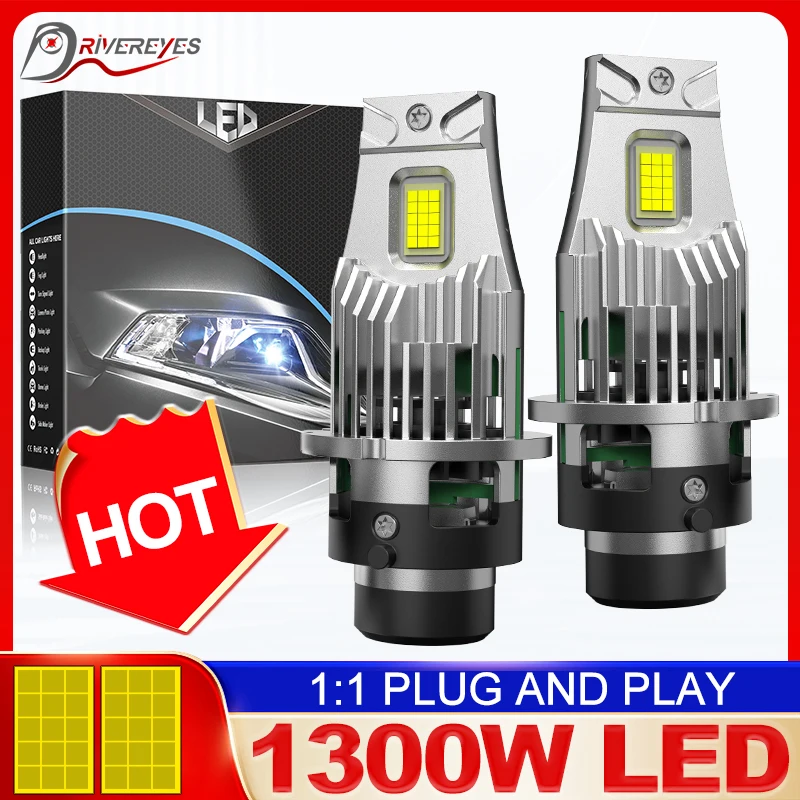 

D4S D2S LED Deniciyes 1300W D2R D4R 7570 CSP Фары Мини-размер Чипы Plug&Play Ксеноновые лампы Высокий ближний свет 6000K Белый 12V