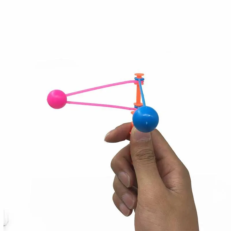 4pcs/set  Hand Operated Double Touch Ball Plastic Touch Ball Classic Nostalgic Casual Toy Shake Hammer  Funny Mini Toys