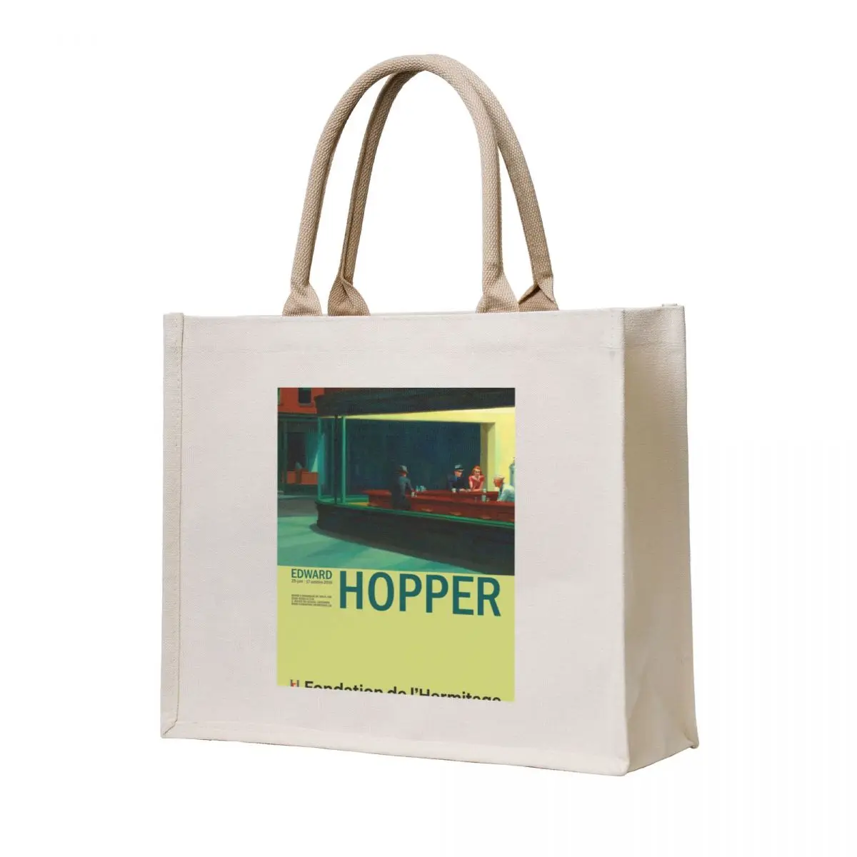 

Edward Hopper - Nighthawks - Minimalist Exhibition Art Poster Tote Bag tote canvas men's